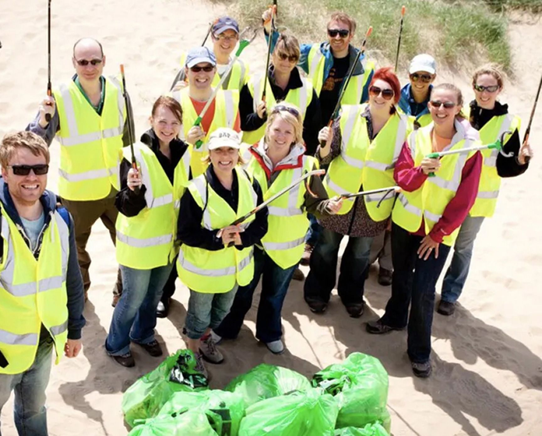 People wearing high visibility vests