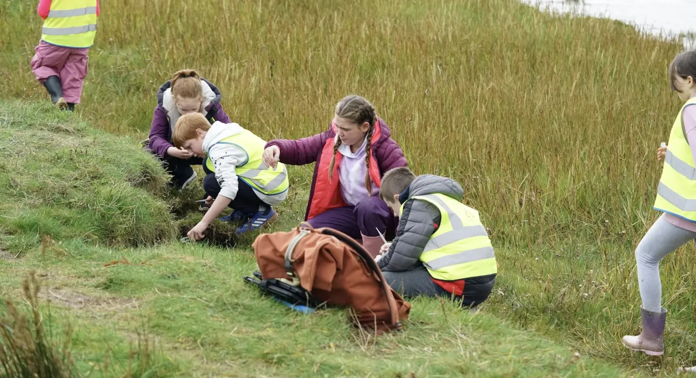 Children on a hill